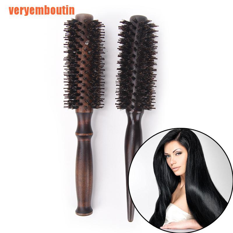 (Hàng Mới Về) Lược Tròn Chải Tóc Xoăn Tự Nhiên Chống Tĩnh Điện Làm Thủ Công