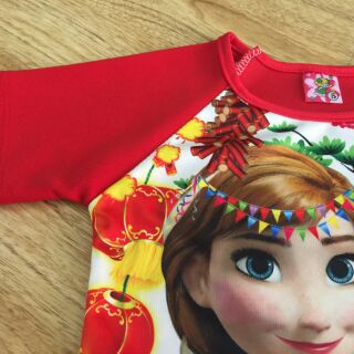 Bộ áo dài bé gái elsa
