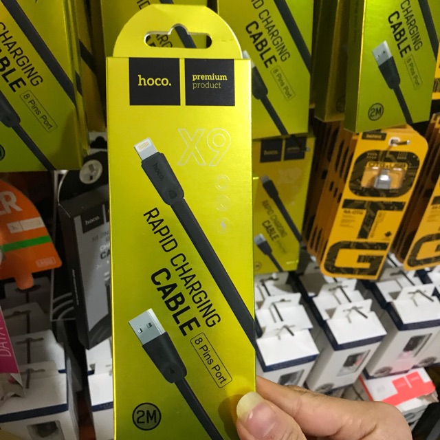 Cáp sạc ip ss dài 2m dây dẹt siêu bền chính hãng hoco X9
