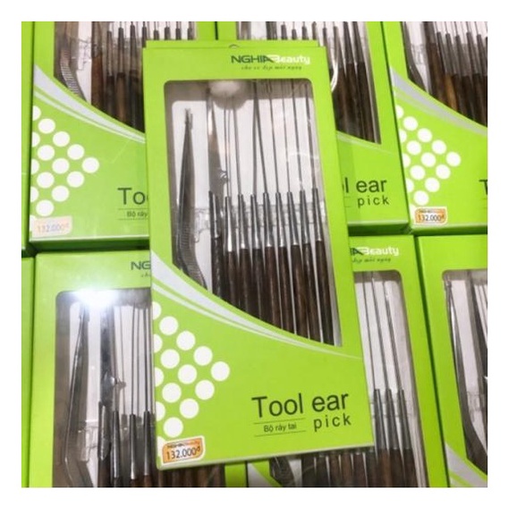 Bộ Lấy Rái Tai Cao Cấp Kềm Nghĩa Tool Ear Pick 10 Món