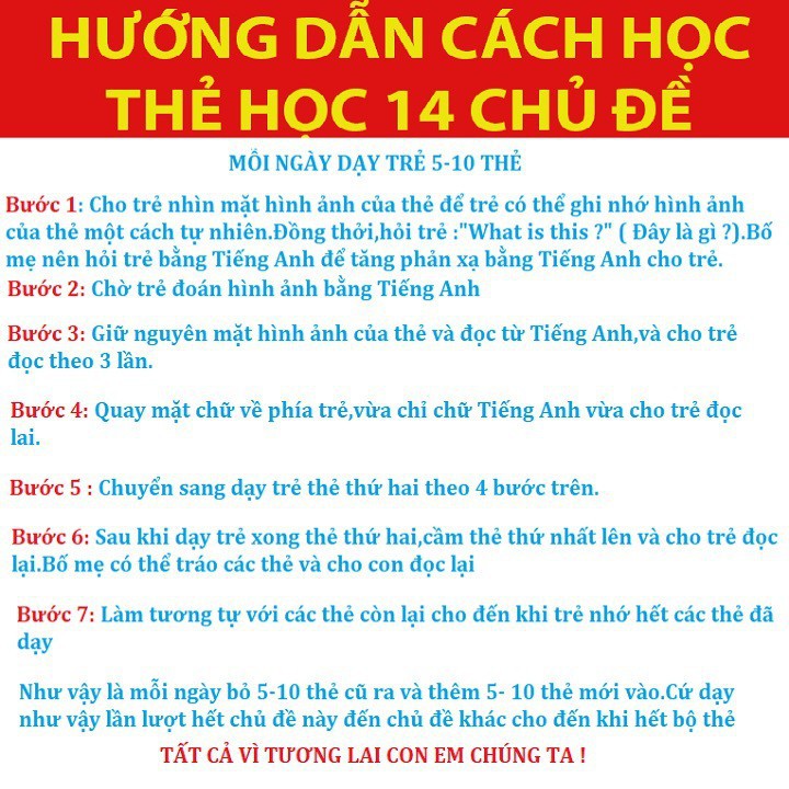 { XẢ KHO LỖ VỐN } [hot] Bộ thẻ học thông minh Flash card 14 chủ đề 280 thẻ mẫu mới 2018