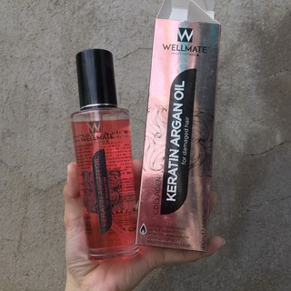 $$cam_kết_chính_hãng$$ Tinh dầu Phục hồi tóc hư tổn Wellmate Keratin Argan Oil 12ml ( màu hồng)