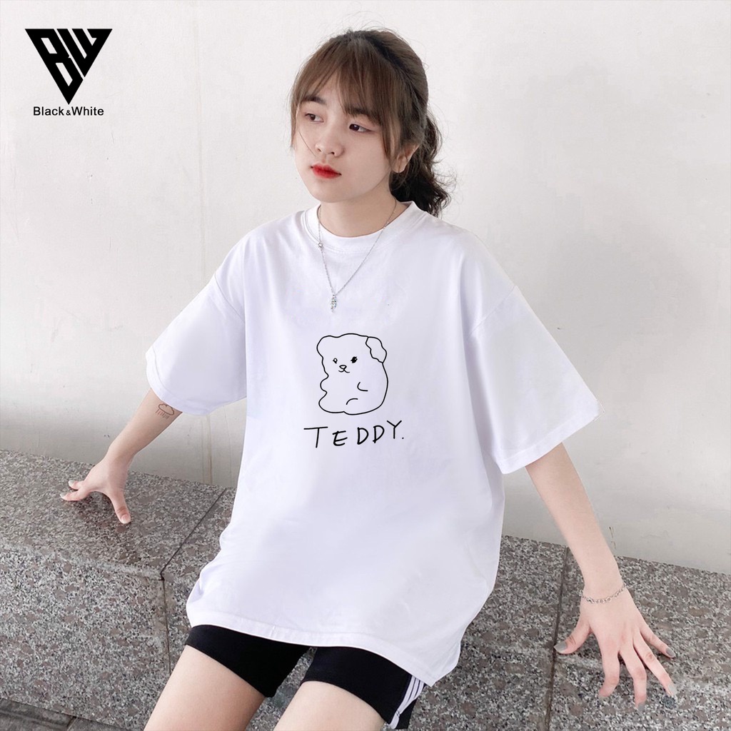 【FREE SHIP】Áo Thun Tay Lỡ nam nữ unisex in TEDDY chất vải dày mịn co dãn 4 chiều- BW Fashion