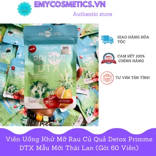 Viên Uống Giảm Cân Rau Củ Quả Primme DTX Mẫu Mới Thái Lan (Gói 60 Viên)