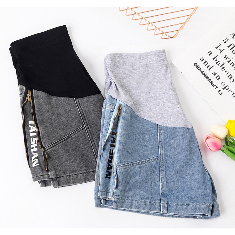 Quần đùi Bầu jean mặc thoải mái