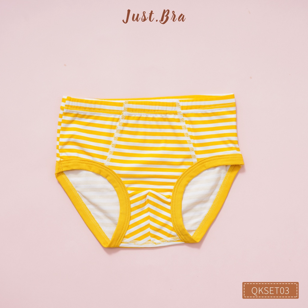 Set 3 quần chip trẻ em Just Bra họa tiết gấu trắng đáng yêu cho bé QKset03