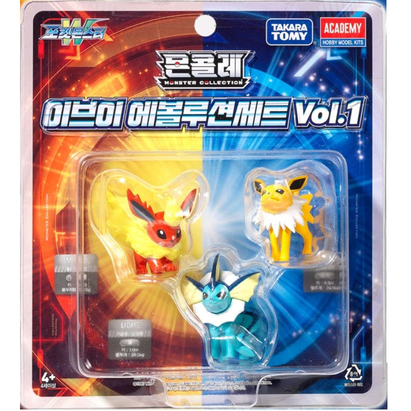 Mô Hình Pokemon Flareon Vaporeon Jolteon - Set Eevee Evolution Vol 1 của Takara TOMY - Standard Size - Shop PokeCorner