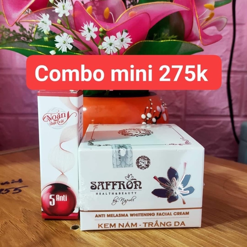 Combo trắng da ngừa nám🍀kem nám saffron+noãn thực vật dưỡng da sâu từ bên trong🍀