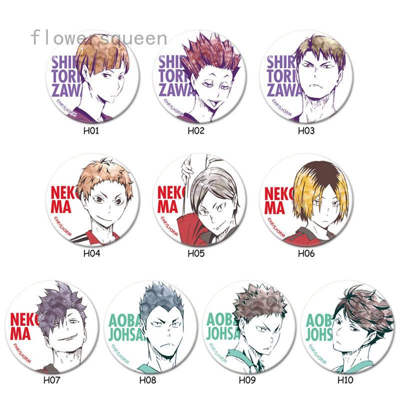 Flowersqueen Huy Hiệu Cài Áo Hình hoạt Hình Haikyuu