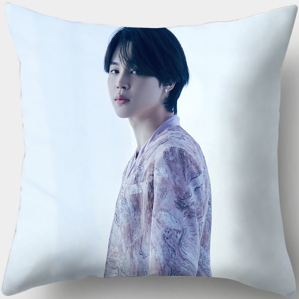 Vỏ Gối Vuông Polyester In Hình BTS Nam-joon Kim ,Seok Jin ,J-Hope, Min Gi ,Ji Min ,Tae Hyung ,Jeon Jung Kook Một Mặt Có Khóa Kéo