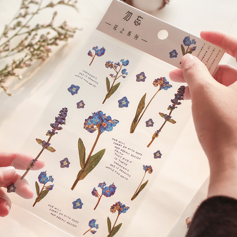 Sticker hoa lá cỏ thực vật tự nhiên nhiều mẫu xinh xắn