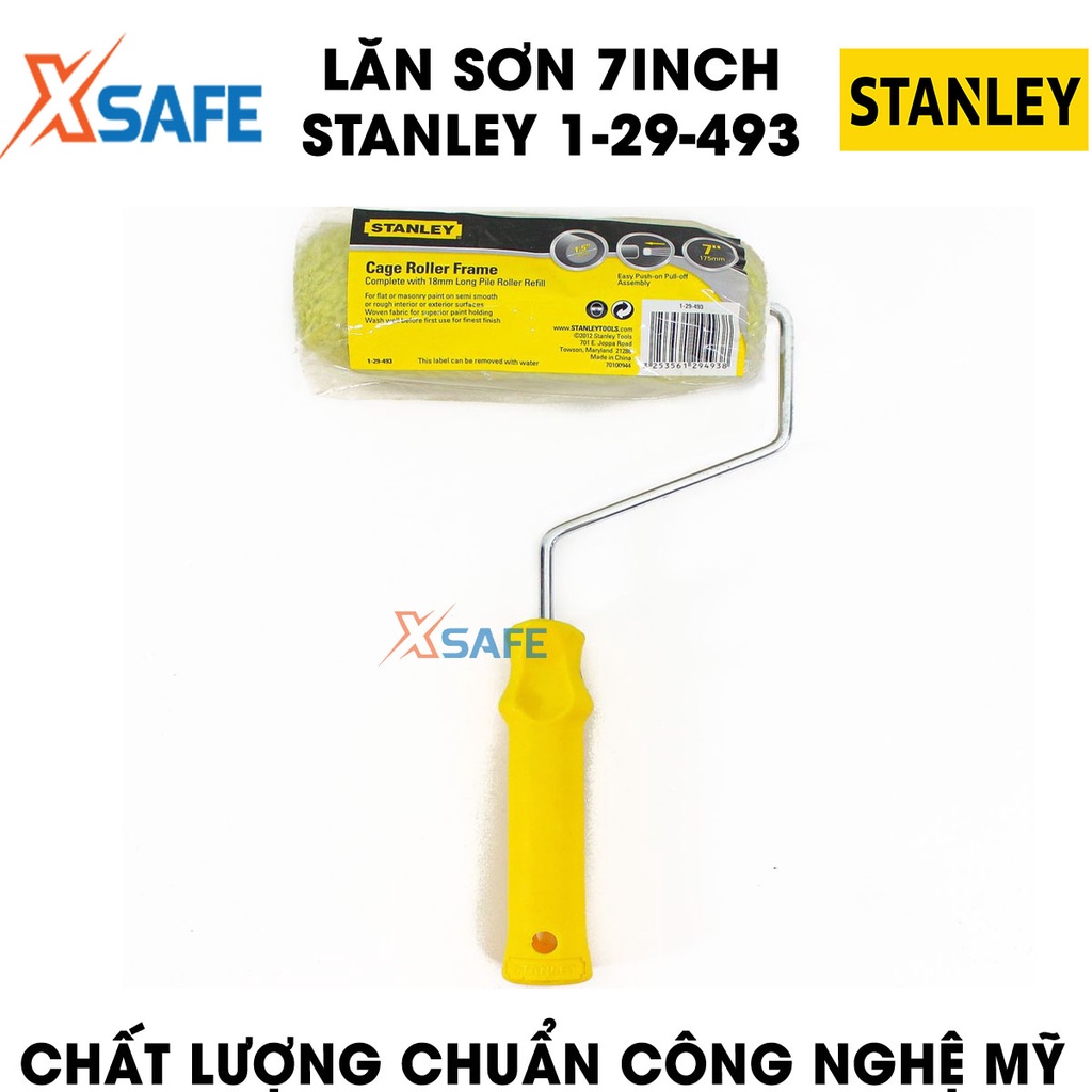 Lăn sơn STANLEY 1-29-493 7 inch Con lăm sơn nhỏ gọ, linh hoạt, bông lăn vải bông thấm sơn tốt, sơn đều