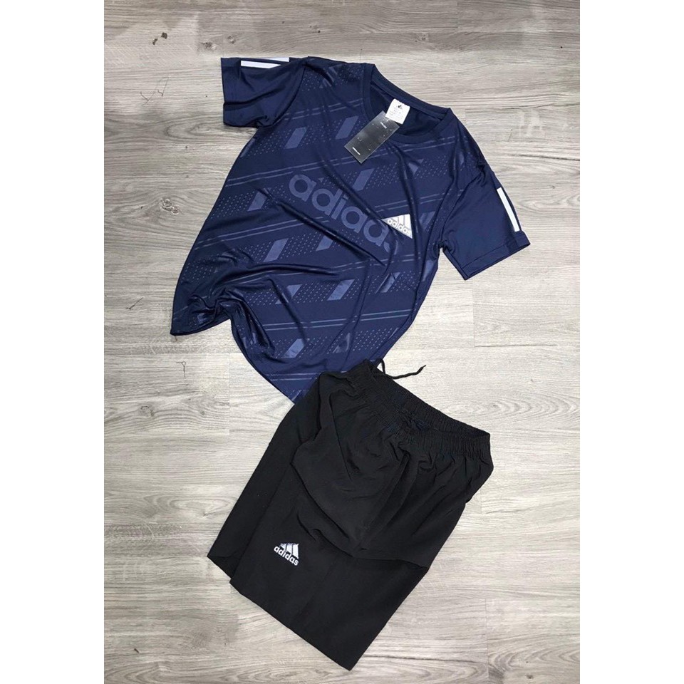 Set Bộ Quần Áo Thể Thao Nam Ép Vân Cao Tần Cực Đẹp Áo Thun Cổ Tròn Ngắn Tay | BigBuy360 - bigbuy360.vn