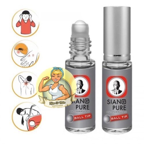 [Chính hãng] Dầu gió lăn Siang Pure Oil Ball Tip ông già Thái Lan 3cc