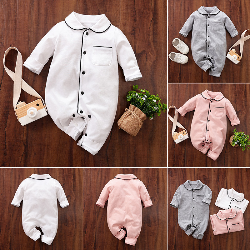 Áo liền quần dài tay cotton cho trẻ sơ sinh