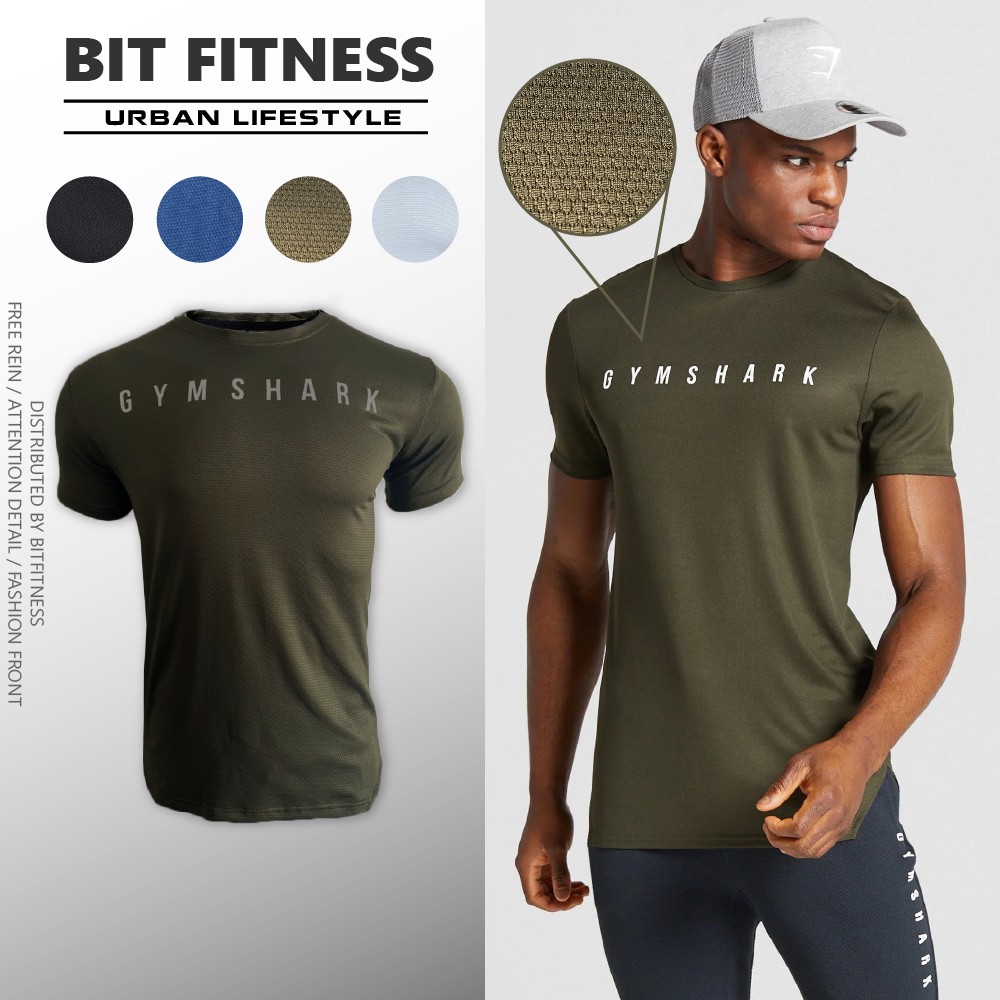 Áo thun tập gym cao cấp GymShark vải da rắn siêu chất - BiT Fitness TEE.GS.DR