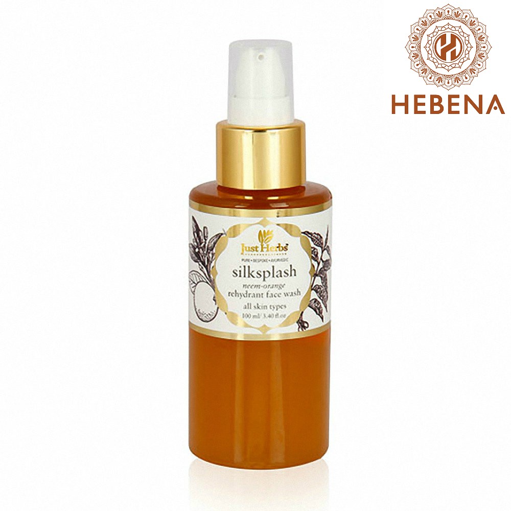 [Fullbox] Sữa rửa mặt cam neem - Just Herbs Silksplash Neem-Orange Rehydrant Face Wash - hebenastore