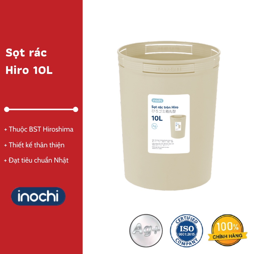 Sọt rác Hiro 10L - Thân thiện với môi trường, Thiết kế thông minh, Chất lượng Nhật Bản