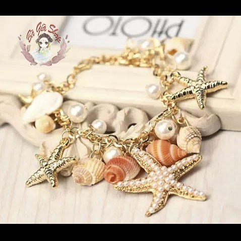 Vòng tay họa tiết sao biển trang sức teen
