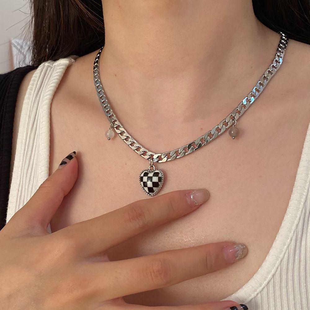 AROMA Vòng cổ Mặt Trái Tim Phong Cách Hàn Quốc Đơn Giản