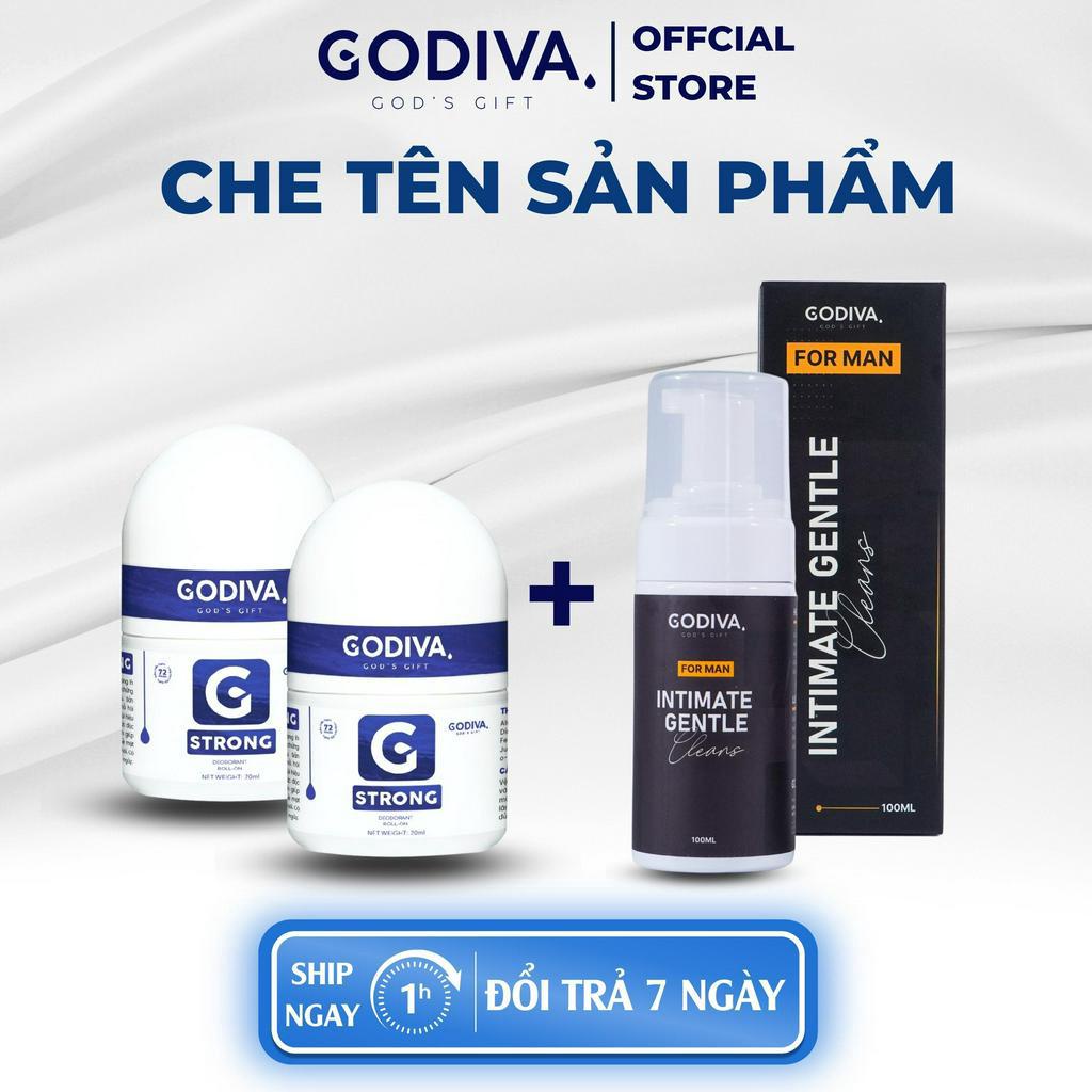 Combo 02 Lăn khử mùi Godiva 20ml + Bọt vệ sinh nam Godiva 100 ml