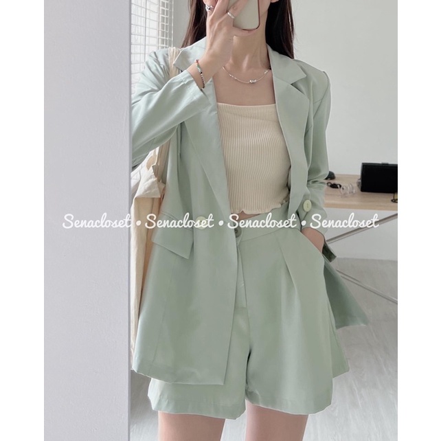 Set Vest dài tay quân short , đem vai sang xịn năng động (Ảnh thật)