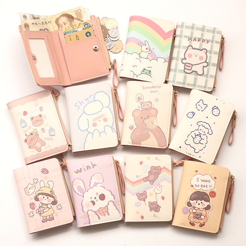 ¤✆☾Ví nữ cầm tay mini cute nhỏ gọn đẹp thời trang cao cấp , bóp nhiều ngăn dáng vuông1