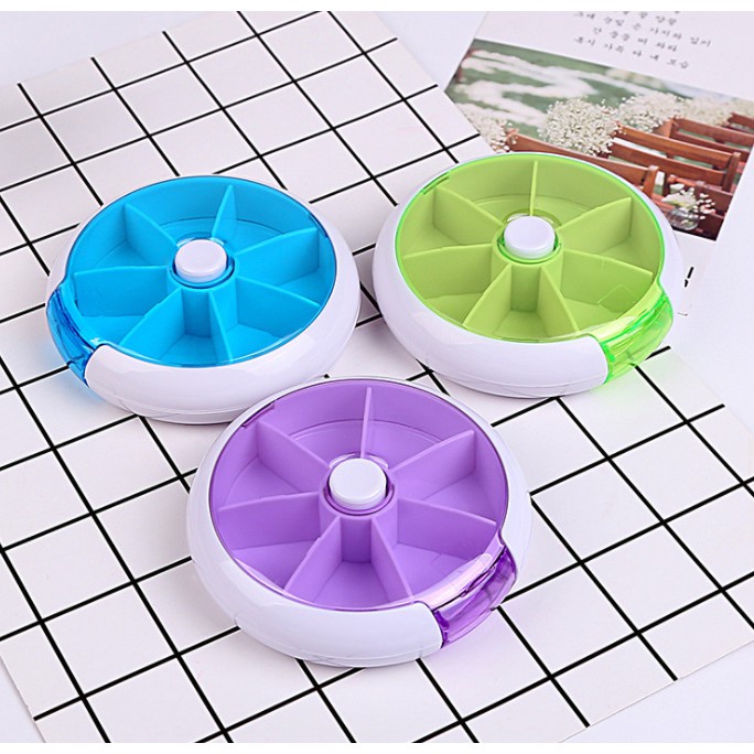 Hộp Đựng Thuốc Tròn Xoay 7 Ngăn Chia Theo Ngày