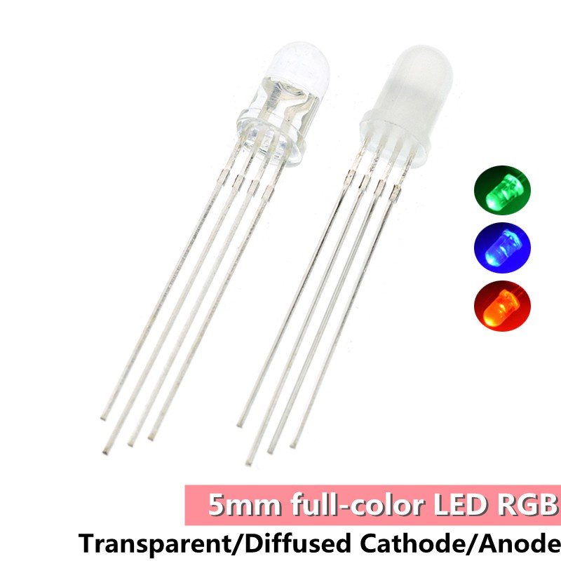 Đi Ốt Đèn LED RGB 5mm Nhiều Màu Sắc Trong Suốt/ Xanh Dương/ Xanh Dương