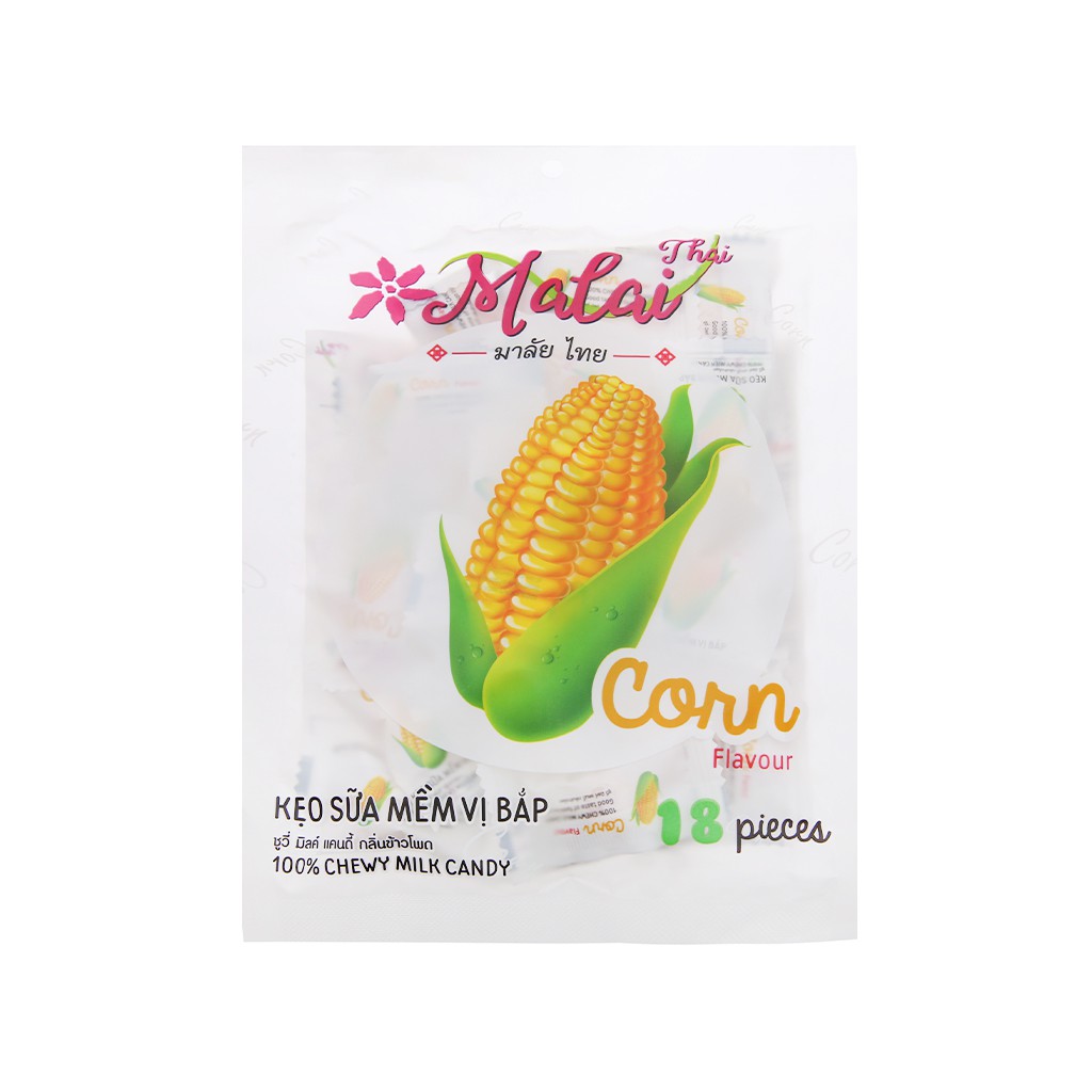 Kẹo sữa mềm hương bắp Malai Thái gói 67g - Đồ ăn vặt Thái bán chạy