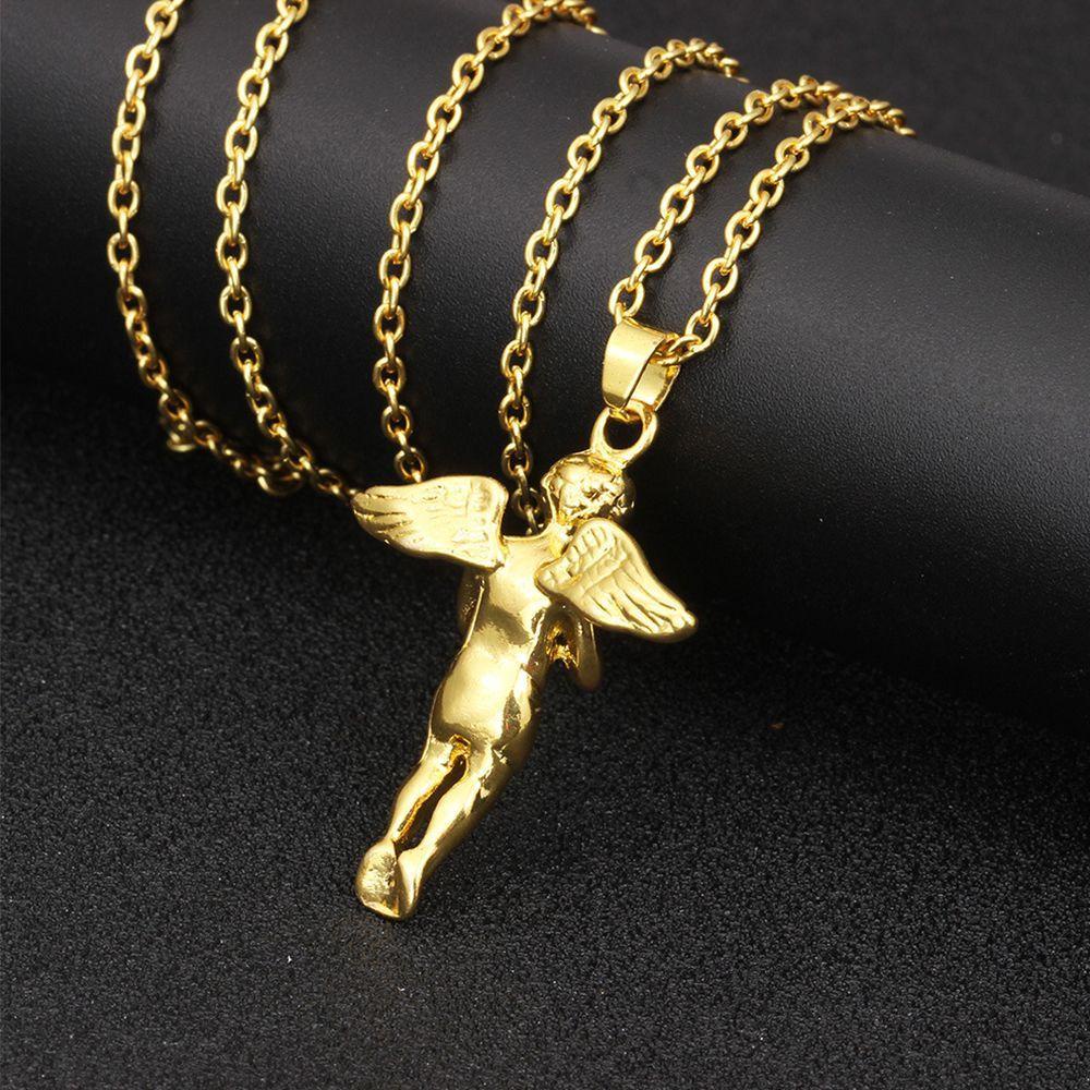QQMALL Vòng cổ Hip Hop Hình Đôi Cánh Thiên Thần
