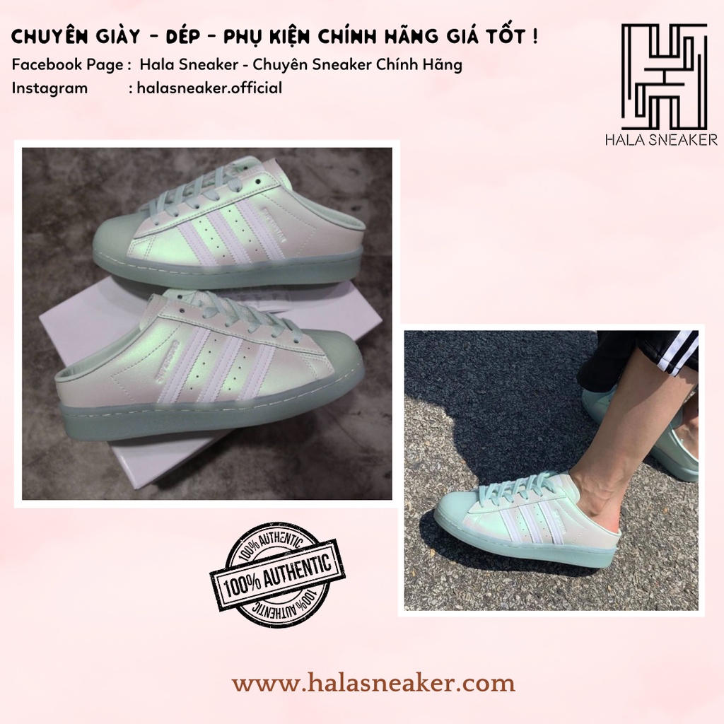 Giày Chính Hãng Adidas Superstar Mule Green FX2755 - Đạp Gót - Sục - Authentic Shoes - Hala Sneaker