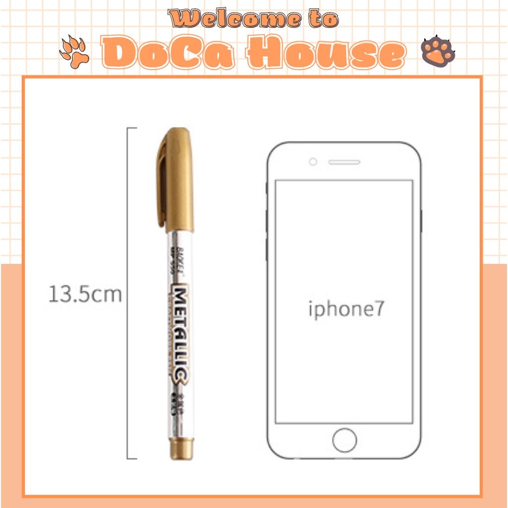 Bút nhũ màu vàng, bạc Baoke Melatic dùng viết sổ tay, buller journal, làm thiệp sinh nhật cực xinh yêu