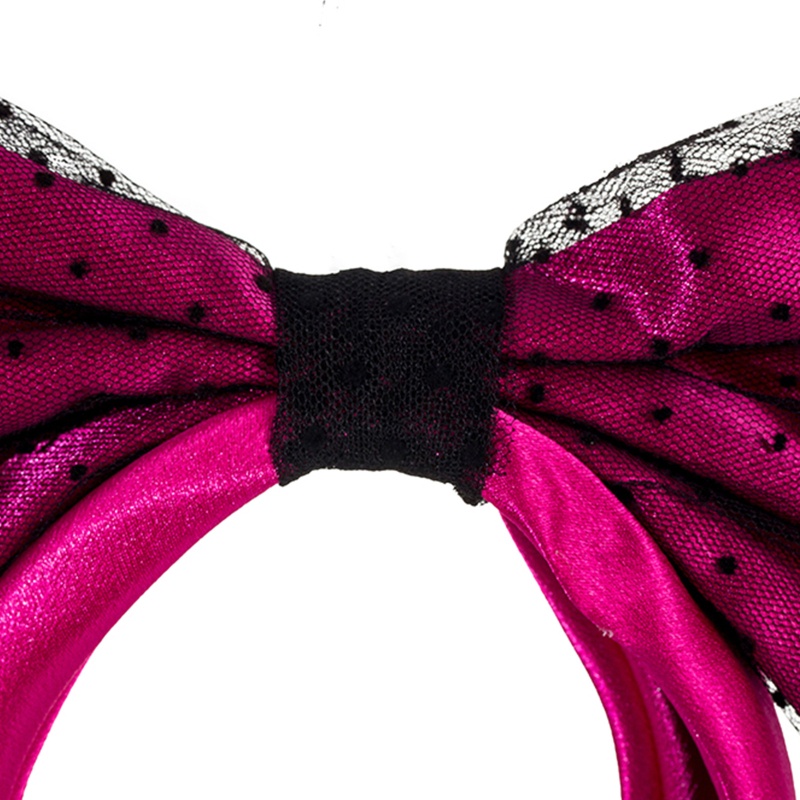 Nơ Cài Tóc Bản Lớn Họa Tiết Chấm Bi