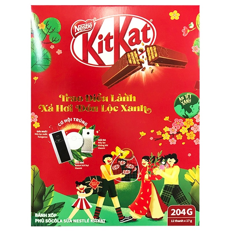 Thanh bánh xốp phủ socola KitKat làm quà tặng, ăn vặt đều mê.