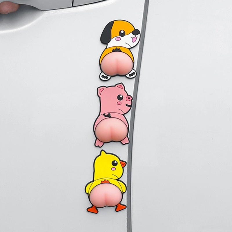 1 Cặp Miếng Dán Hình Hoạt Hình 3D Trang Trí Cửa Sổ Xe Hơi DIY