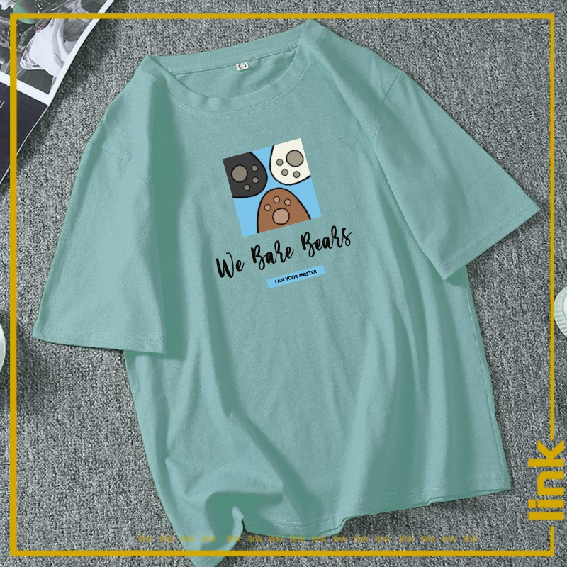 Áo thun nữ WE BARE BEARS - CHÚNG TÔI ĐƠN GIẢN LÀ GẤU tay lỡ unisex ( Đen, Trắng, Vàng, Xanh )