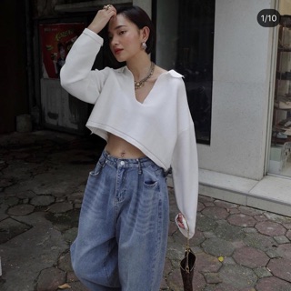 (order-k có sẵn) áo len croptop Châu Bùi