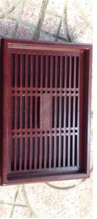 khay nhựa giả gỗ đựng ấm chén