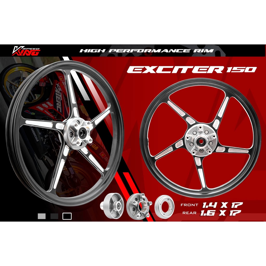 VÀNH MÂM ĐÚC CNC KINGSPEED EX150 / Y15ZR SIZE 1,4-1,6 -17IN
