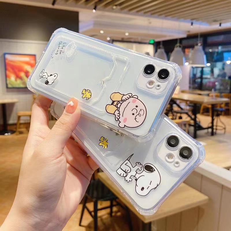 Ốp điện thoại IP trong túi đựng thẻ ảnh Snoopy 6/6s/6plus/6splus/7/7plus/8/8plus/xs/11/12/13/14/pro/max/plus/promax TT3
