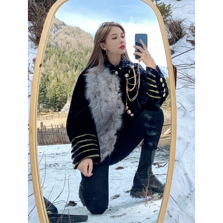 Áo Khoác Giả Lông Cáo Phong Cách Châu Âu Thời Trang Mùa Đông Mới 2022