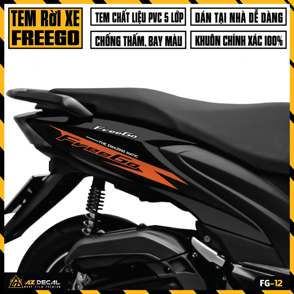 Tem Rời Xe Yamaha FreeGo Mẫu The Amazing Matic | FG-12 | Decal Dán Xe FreeGo 125 / S Bản Đặc Biêt &amp; Bản Thường