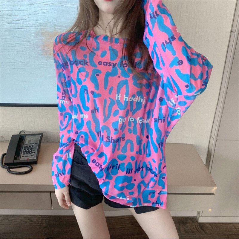 Áo thun IELGY tay dài vải lụa mỏng chống nắng thời trang mùa hè cho nữ