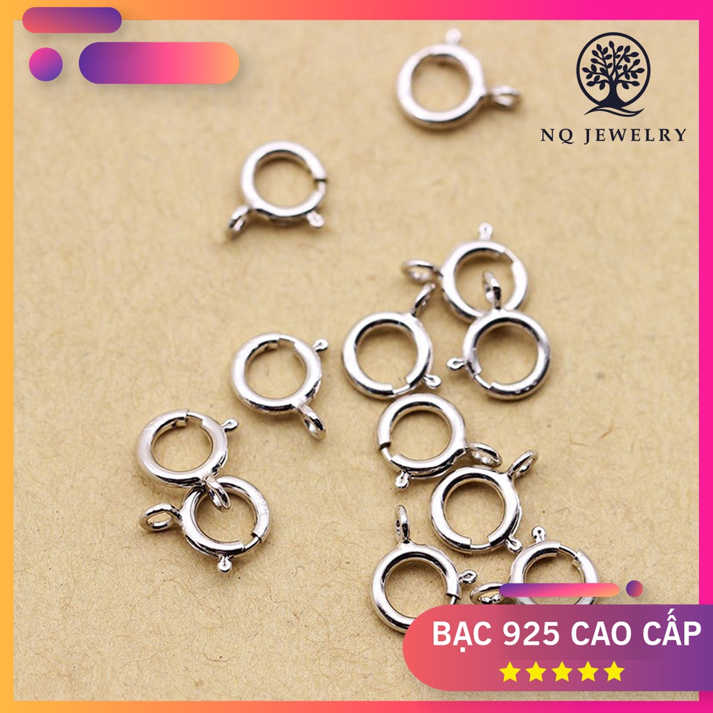 Charm bạc khoen tròn làm khóa liên kết vòng/dây chuyền/dây chuỗi
