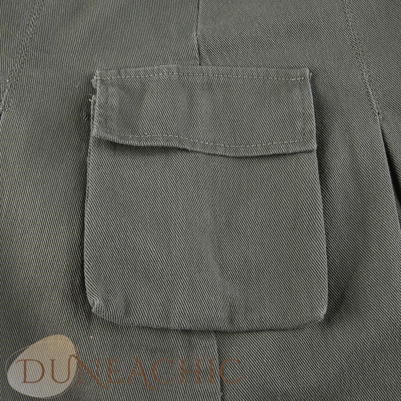 DUNEA Chân váy jean dáng chữ A lưng cao phối túi thời trang cá tính cho nữ