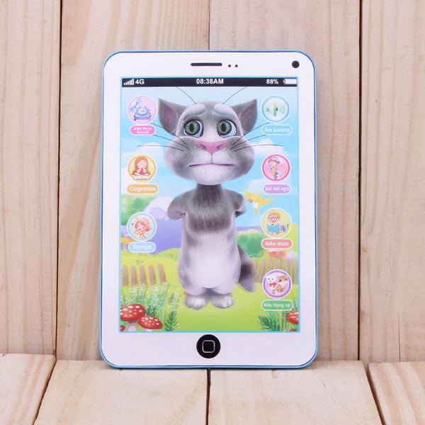 Đồ chơi Ipad mèo tom thông minh biết nói, hát, kể chuyện cao cấp, phát triển khả năng về ngôn ngữ
