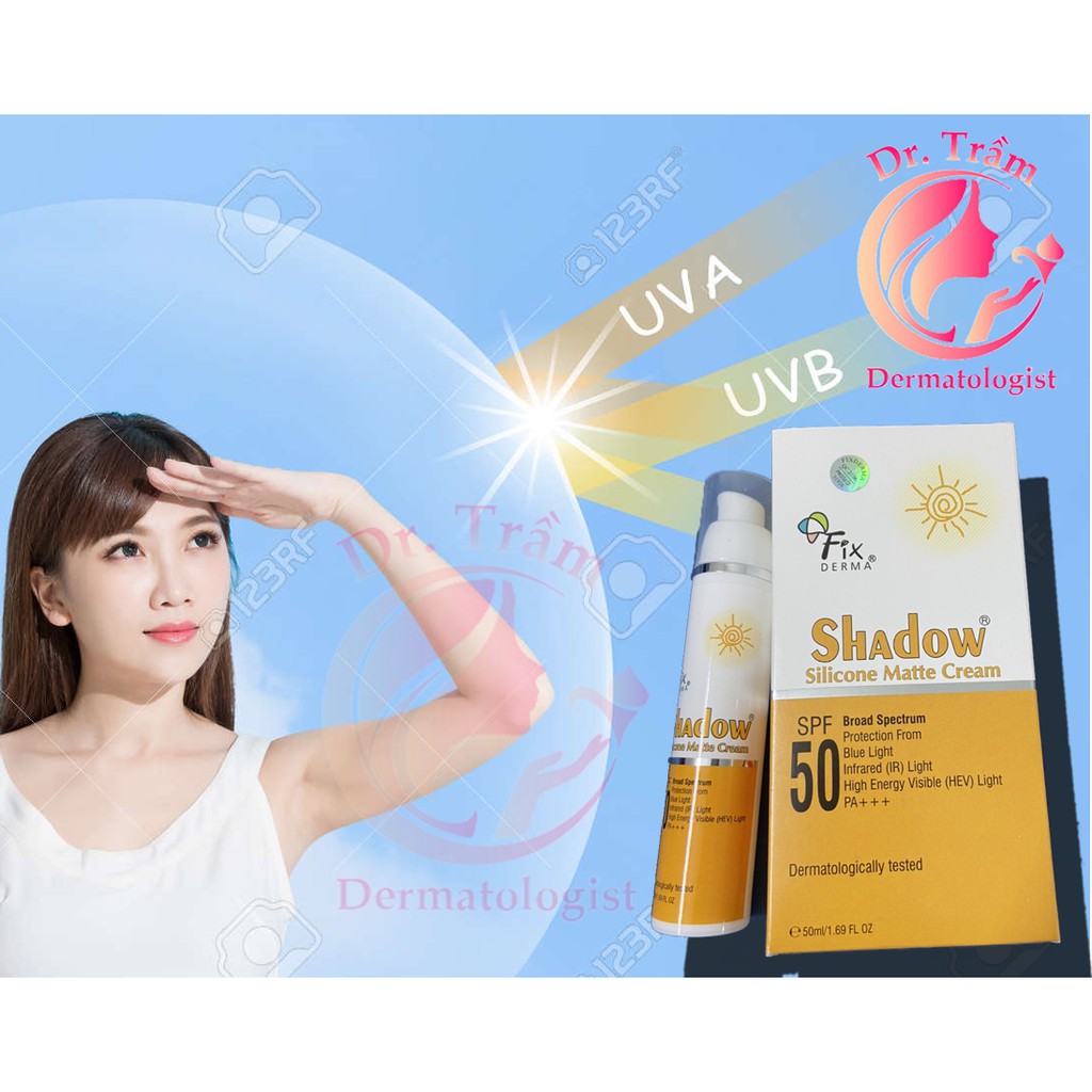 Kem chống nắng Fixderma Shadow ✨ Chính hãng ✨ Silicone Matte Cream Spf50 50ml - Chống ánh sáng xanh