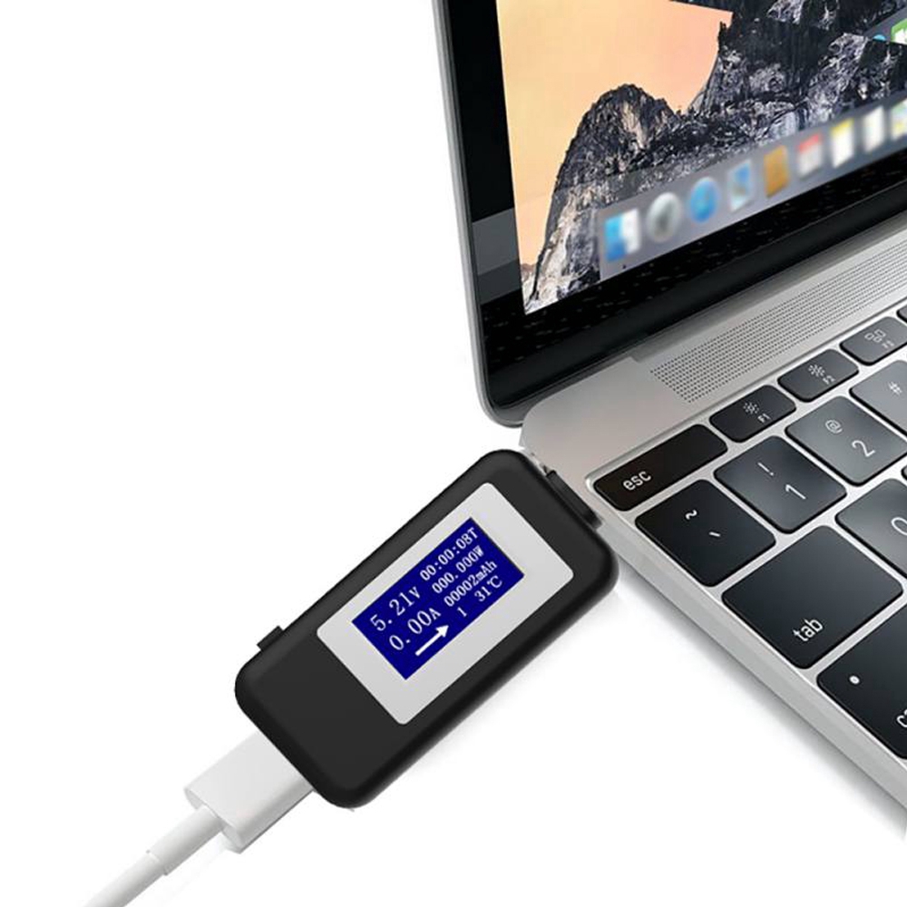 【READY STOCK】Bộ kiểm tra USB loại C C Màn hình hiển thị kỹ thuật số Vôn kế Ampe kế USB-C