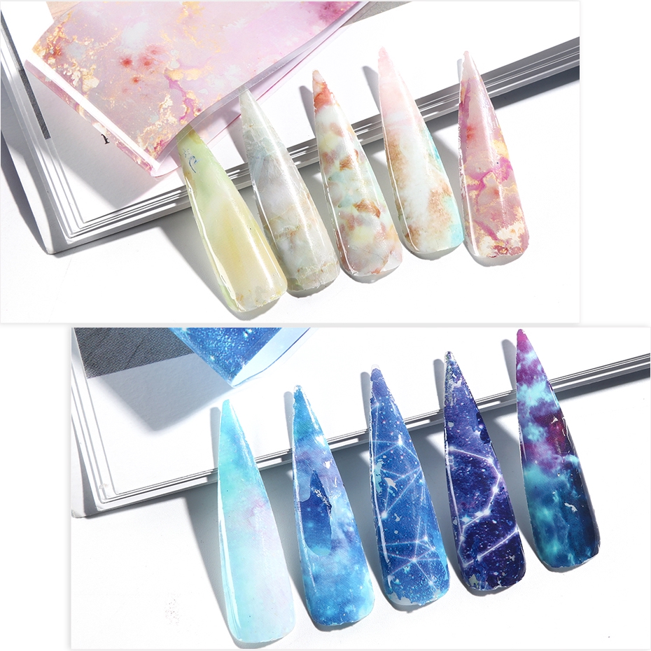 Bộ 50 Miếng Dán Trang Trí Móng Tay Họa Tiết Da Rắn Độc Đáo